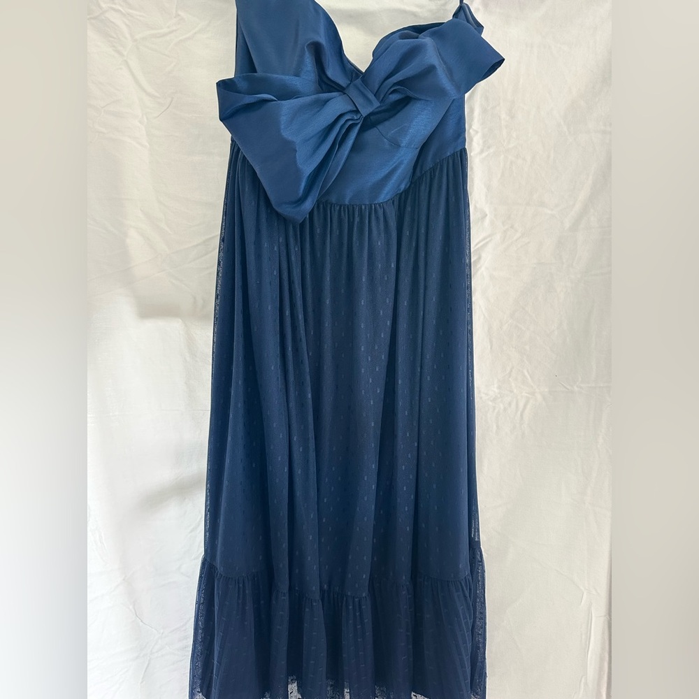 Anthropology Hutch Navy midi Bow dress